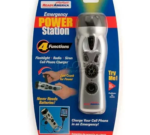 Ready America® 4-Function Emergency Power Station, 70801, Silver