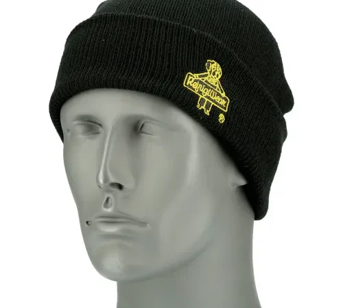 RefrigiWear® Watch Cap w/ Logo, One Size, Black & Gold