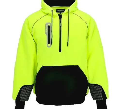 RefrigiWear® PolarForce® Men's HiVis Sweatshirt, 5XL, Lime