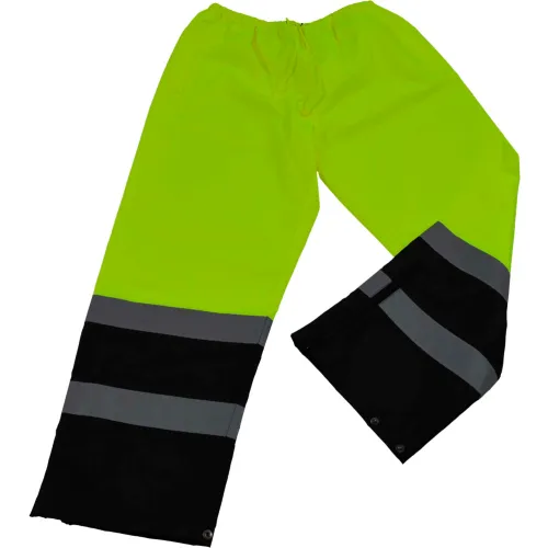 Petra Roc Waterproof Drawstring Pants, ANSI Class E, 300D Oxford/PU Coating, Lime/Black, S