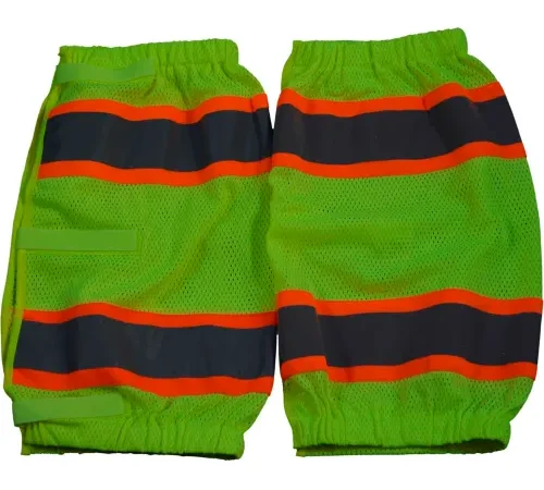 Petra Roc Leg Gaiter, ANSI Class E, Polyester Mesh, Lime/Orange, One Size, 1 Pair