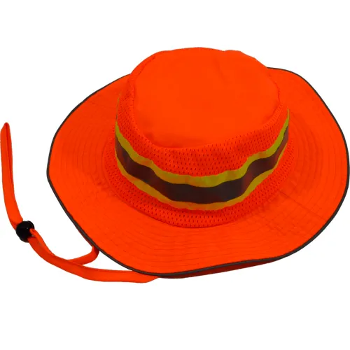 Petra Roc Hi-Visibility Full Brimmed Ranger Hat, Polyester Mesh/Oxford, Orange, L/XL