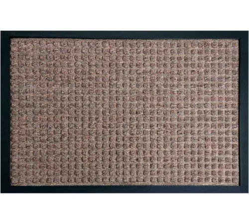 Rubber-Cal "Nottingham" Rubber Backed Carpet Mat - 4 x 6 feet - Brown Polypropylene Mat