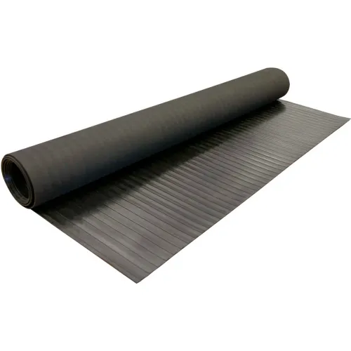 Rubber-Cal "Wide-Rib" Corrugated Rubber Floor Mat - 1/8 in x 3 ft x 10 ft - Black Rubber Roll - Image 3