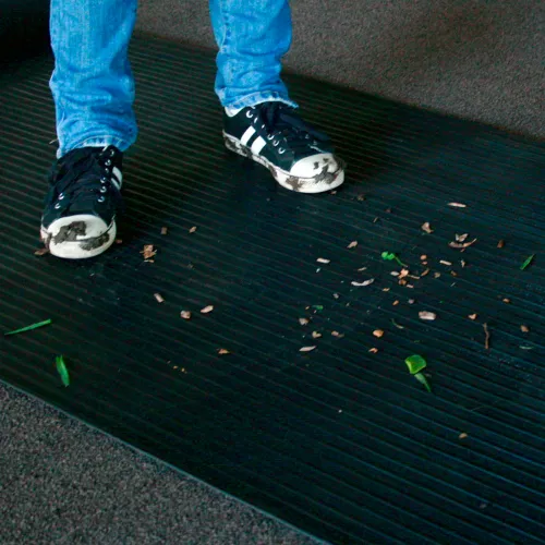 Rubber-Cal "Wide-Rib" Corrugated Rubber Floor Mat - 1/8 in x 4 ft x 8 ft - Black Rubber Roll - Image 5