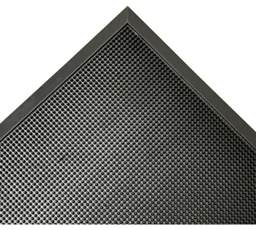 Rubber-Cal "Door Scraper" Commerical Entrance Mat - 5/8 in x 32 in x 39 in - Black Non-Slip Borders