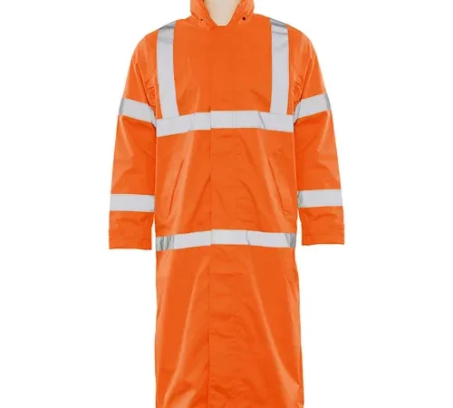 ERB® S163 ANSI Class 3 Long Raincoat, 2XL, Hi-Viz Orange