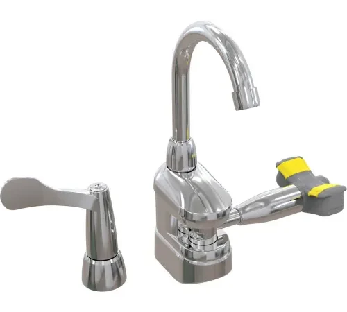 Bradley Deck-Mount Swing-Activated Faucet/Eyewash Unit, Tempered Faucet, Right Hand