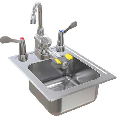 Bradley Deck-Mount Swing-Activated Faucet/Eyewash Unit, Wrist Blade Faucet, Right Hand - Image 3