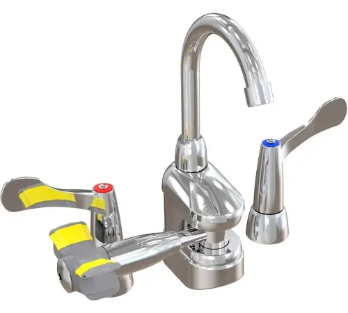 Bradley Deck-Mount Swing-Activated Faucet/Eyewash Unit, Wrist Blade Faucet, Left Hand