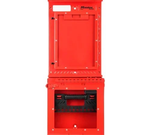 MasterLock® Permit Control Station With Group Lock Box, Wall Mounted, Red, S3500