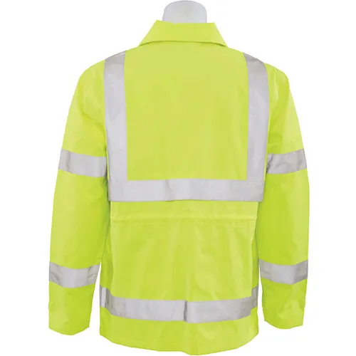 ERB® S371 ANSI Class 3 Raincoat, 3XL, Hi-Viz Lime - Image 2