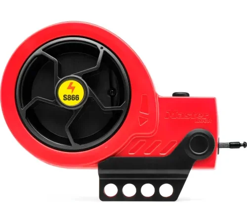 MasterLock® 9'L Retractable Cable Lockout Device, Nylon Cable, Red/Black, S866