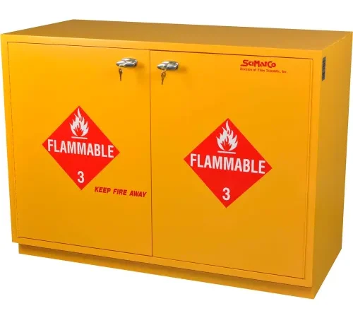 28 Gallon, Under-the-Counter Flammable Cabinet, Self-Closing, Plywood, 29"W x 22"D x 35-1/2"H