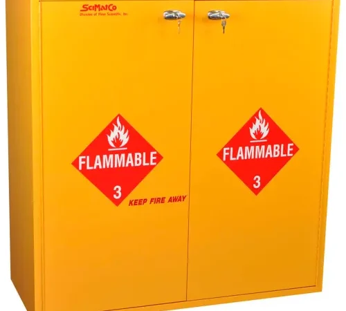 54 Gallon, Flammable Cabinet, Self-Closing, Plywood, 43"W x 18"D x 44-5/8"H