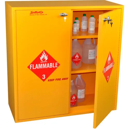 54 Gallon, Flammable Cabinet, Self-Closing, Plywood, 43"W x 18"D x 44-5/8"H - Image 3