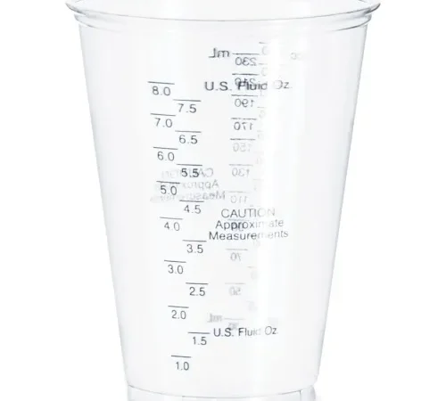 Dart® Plastic Medical & Dental Cups, Graduated, 10 oz, Clear, 50/Bag, 20 Bags/Carton