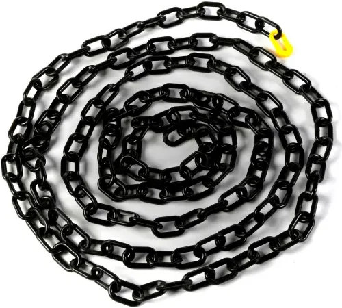 Guard Post 2"W x 17'L Heavy Duty Black Plastic Chain w/Master Link