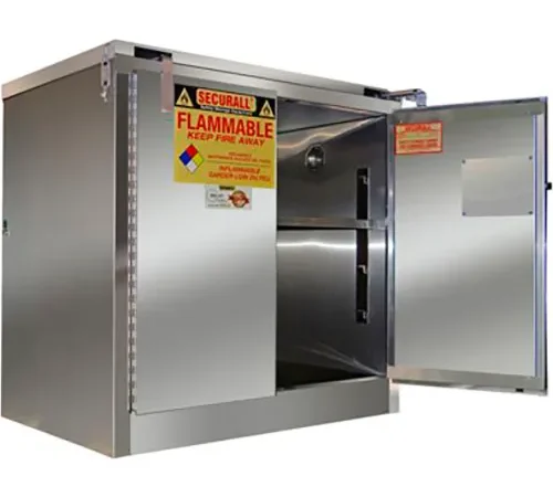 Securall® 43x18x46 30-Gallon Self-Close Flammable Cabinet Stainless Steel