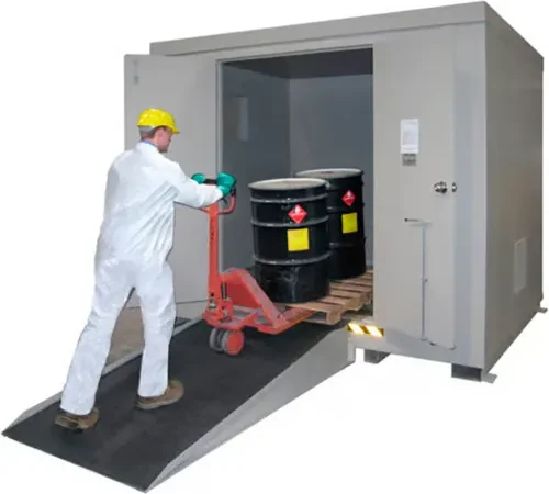 Securall® 16 Drum 2HR Fire-Rated Hazmat Storage Locker, 10'W x 8'D x 8'3"H