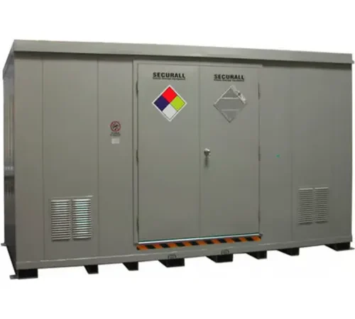 Securall® 24 Drum 2HR Fire-Rated Hazmat Storage Building, 14'W x 8'D x 8'3"H
