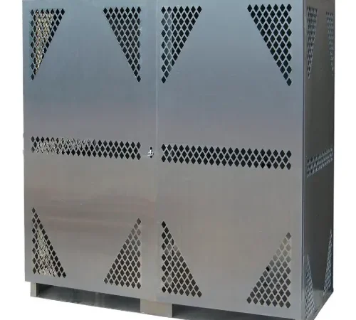 Securall® 16 Cylinder Vertical LP/Oxygen Cabinet Aluminum, Manual Close