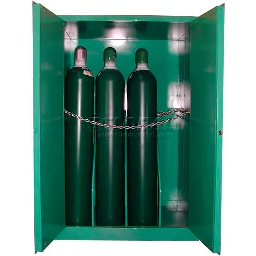 Securall® 12 H Cylinder Vertical Medical Fire Lined Gas Cabinet 43"Wx34"Dx65"H, Manual Close