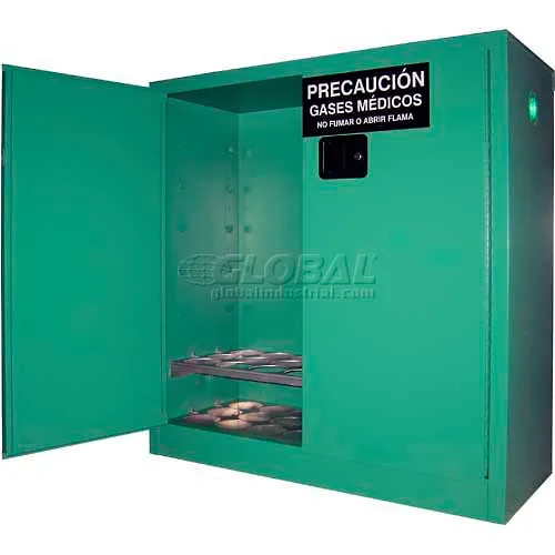 Securall® 24 D & E Cylinder Vertical Medical Fire Lined Gas Cabinet 43"Wx18"Dx44"H Manual Close