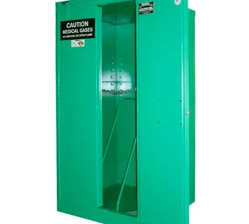 Securall® 9 H Cylinder Vertical Medical Fire Lined Gas Cabinet 34"Wx34"Dx67"H Self Close