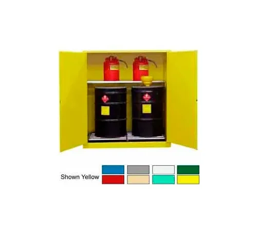 Securall® Flammable Drum Cabinet w/ Rollers & Doors, 120 Gal. Cap., 56"W x 31"D x 65"H, Beige