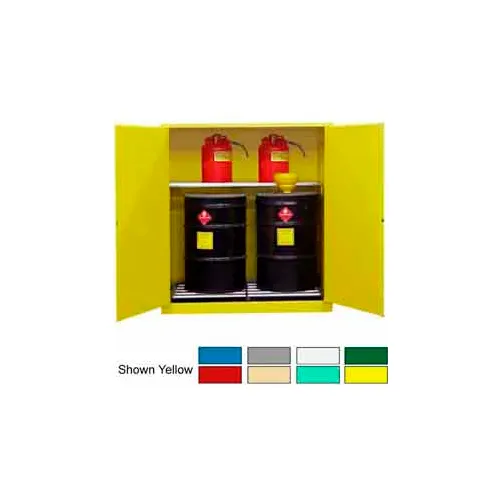 Securall® Flammable Drum Cabinet w/ Rollers & Doors, 120 Gal. Cap., 56"W x 31"D x 65"H, Blue