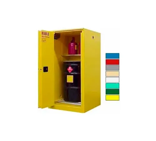 Securall® Flammable Drum Cabinet w/ Rollers & Doors, 65 Gal. Cap., 34"W x 34"D x 65"H, Yellow