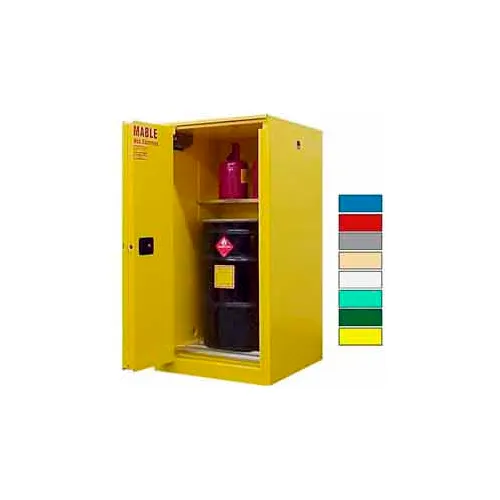 Securall® Flammable Drum Cabinet w/ Rollers & Doors, 65 Gal. Cap., 34"W x 34"D x 65"H, Yellow