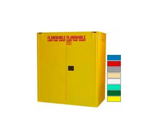 Securall® Flammable Drum Cabinet w/ Rollers & Doors, 120 Gal. Cap., 56"W x 31"D x 67"H, Yellow