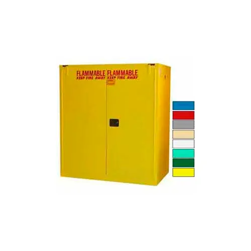 Securall® Flammable Drum Cabinet w/ Rollers & Doors, 120 Gal. Cap., 56"W x 31"D x 67"H, Yellow