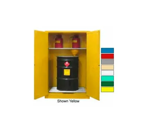 Securall® Flammable Drum Cabinet w/ Rollers & Doors, 75 Gal. Cap., 43"W x 31"D x 67"H, Red