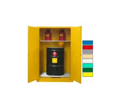 Securall® Flammable Drum Cabinet w/ Rollers & Doors, 75 Gal. Cap., 43"W x 31"D x 67"H, Yellow