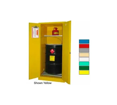 Securall® Hazardous Waste Drum Cabinet w/ Rollers, 60 Gal. Cap., 31"W x 31"D x 65"H, Blue