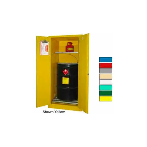 Securall® Hazardous Waste Drum Cabinet w/ Rollers, 60 Gal. Cap., 31"W x 31"D x 65"H, Blue