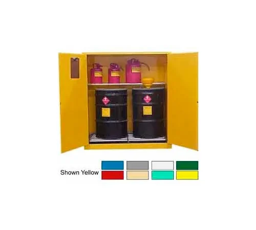 Securall® Hazardous Waste Drum Cabinet w/ Rollers, 120 Gal. Cap., 56"W x 31"D x 65"H, Beige