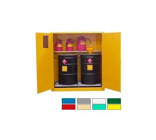 Securall® Hazardous Waste Drum Cabinet w/ Rollers, 120 Gal. Cap., 56"W x 31"D x 65"H, Yellow
