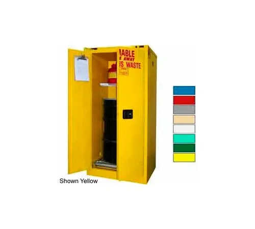 Securall® Hazardous Waste Drum Cabinet w/ Rollers, 60 Gal. Cap., 31"W x 31"D x 67"H, Blue