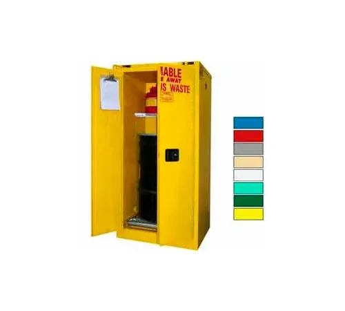 Securall® Hazardous Waste Drum Cabinet w/ Rollers, 60 Gal. Cap., 31"W x 31"D x 67"H, Yellow