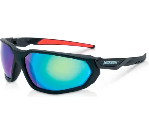 Jackson Safety® F Series HyperGuard Safety Glasses, Green/Mirror Lens, Black Frame