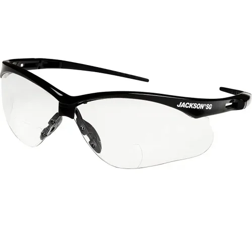 Jackson Safety® Safety Reading Glasses, Hardcoat, Clear Lens, Black Frame - Pkg Qty 12