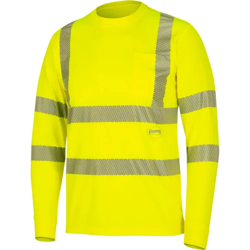 Pioneer® Hi-Vis Cooling Safety T-Shirt, Short Sleeve, ANSI Class 3, S, Yellow