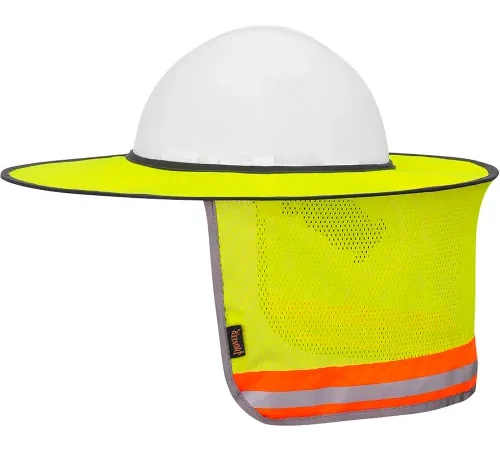 Pioneer® 263U Foldable Mesh Cooling Hard Hat Sunshade, One Size, Hi-Vis Yellow/Green
