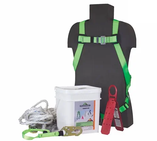 PeakWorks® RK7 Reusable Roofer's Kit, Harness, Rope Grab, 25' Vertical Lifeline