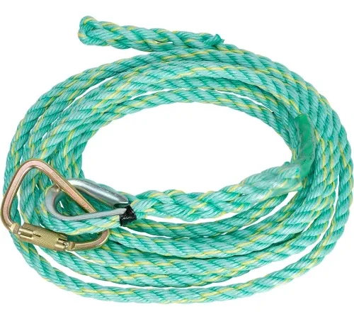 PeakWorks® Premium Vertical Lifeline, Carabiner & Back Splice, 5/8" Rope, 25'L