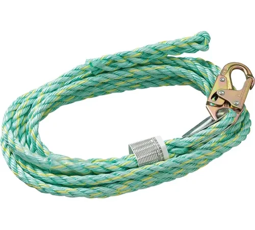 PeakWorks® Premium Vertical Lifeline, Snap Hook & Back Splice, 5/8" Rope, 75'L